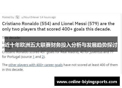 近十年欧洲五大联赛财务投入分析与发展趋势探讨